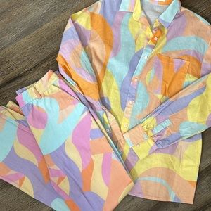 Peppermayo Retro Pastel Wave Pant Set